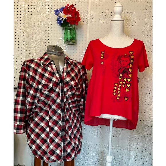 Disney Queen of Hearts Top Size Medium High Low Blouse Valentines Day ❤️🔥 - Picture 6 of 14